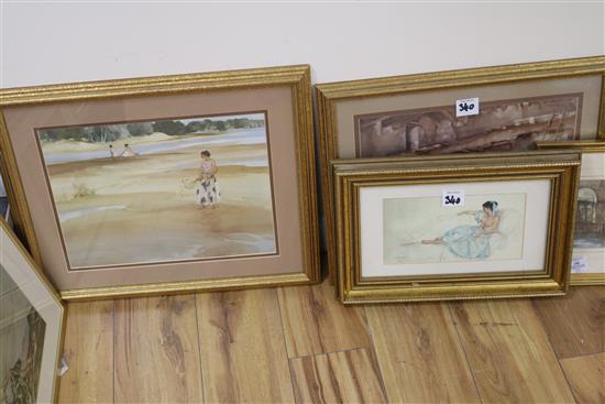 Six assorted prints after William Russell Flint, largest 30 x 39cm